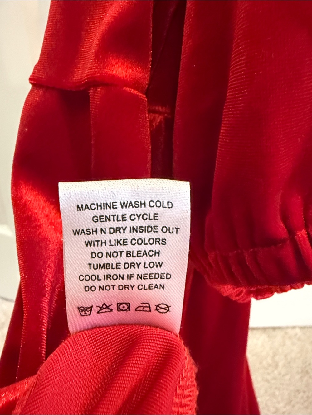 Red Velvet Ruffle Kids Dress - Picture 6 of 6